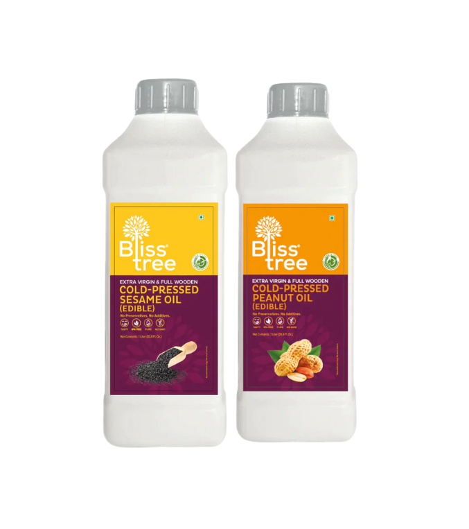Blisstree Cold Pressed Oil Combo ( Peanut IL and Sesame 1L)